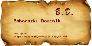 Baborszky Dominik névjegykártya